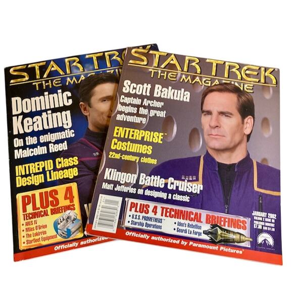 Vintage Y2K Lot of 2 Paramount Star Trek: The Magazine Issues ST:ENT Covers - Picture 1 of 3